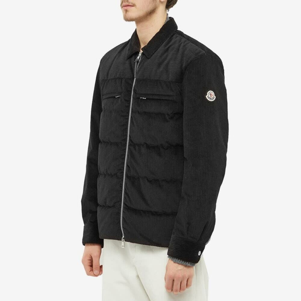 Men’s Moncler Silali Cord Down Bomber Jacket Black Size 6